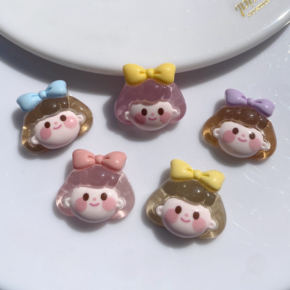 Set 10 Nơ Nhựa Dễ Thương Dùng Để Trang Trí Ốp Điện Thoại/ Dây Buộc Tóc DIY