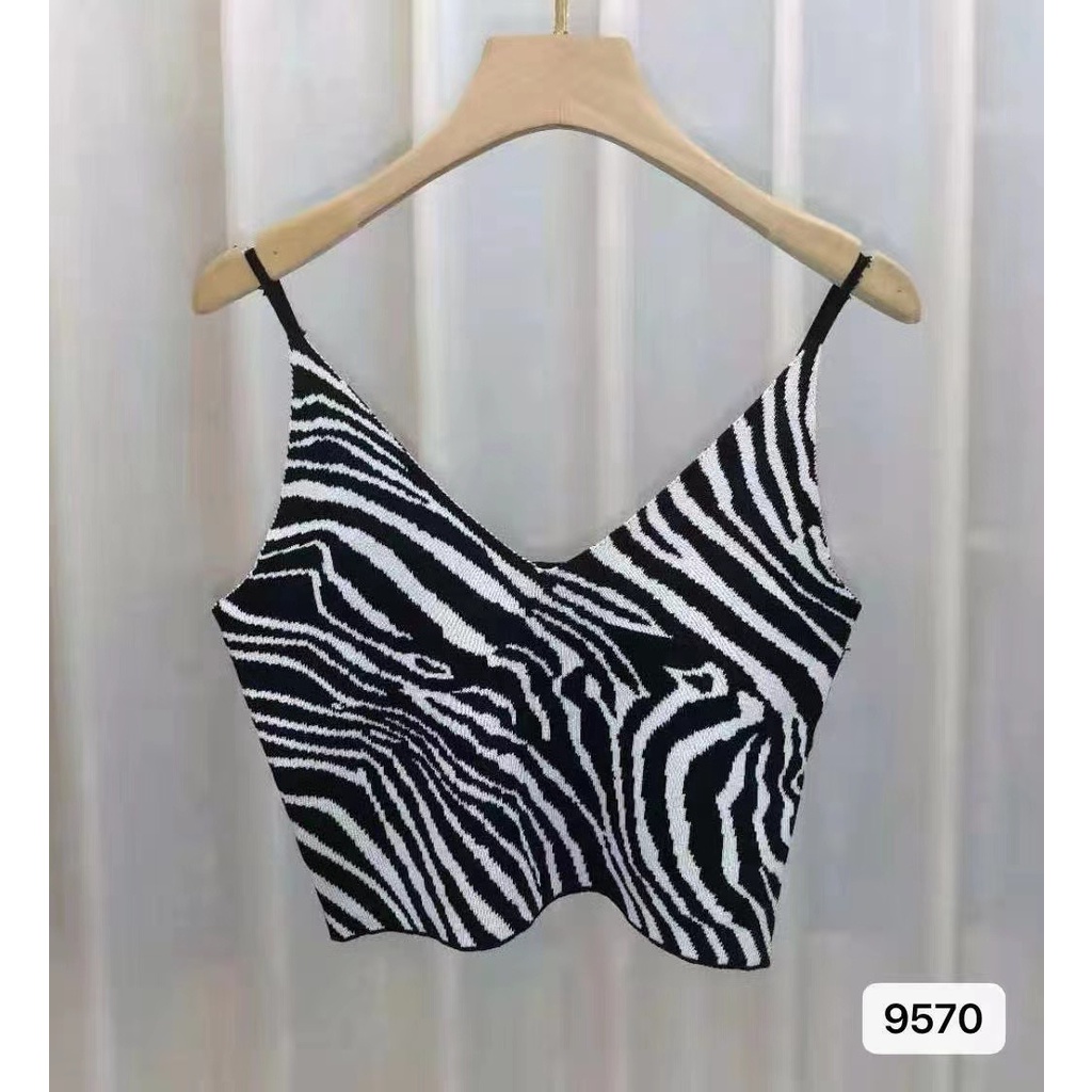 DUNEA Áo Ống Quấn Ngực In Họa Tiết Ngựa Vằn Quyến Rũ Cho Nữ