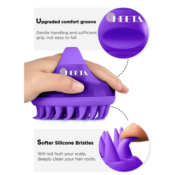 [Mã COSDAY giảm 8% đơn 150K] [BILL MỸ] LƯỢC GỘI ĐẦU SILICONE HEETA SHAMPOO BRUSH HÀNG US PHIÊN BẢN MỚI NHẤT