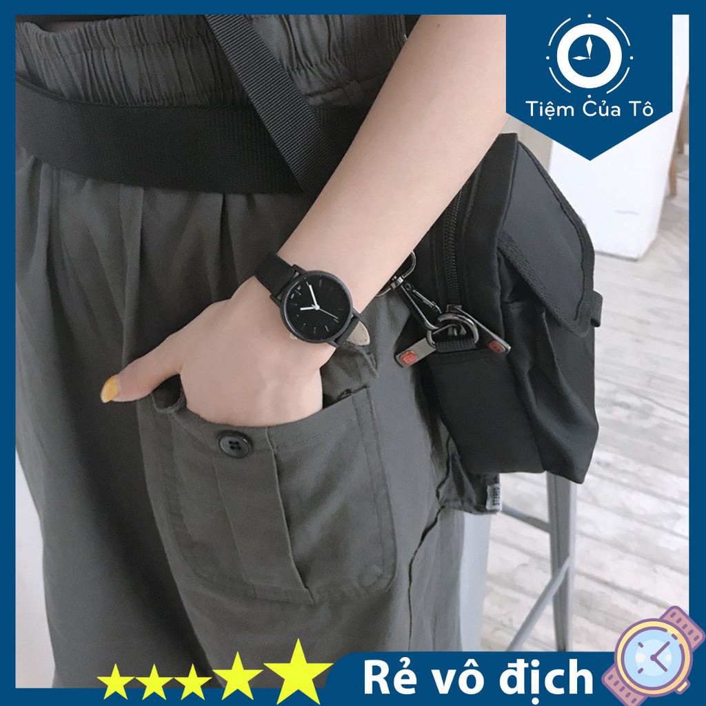 Đồng hồ nữ chính hãng Khasie dây da thời trang cao cấp mặt tròn sang chảnh giá rẻ