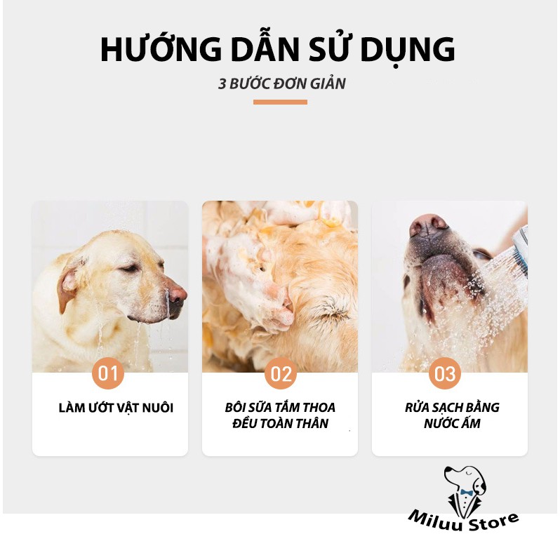 Sữa tắm chó mèo làm sạch nhẹ nhàng, dưỡng lông và da giành cho thú cưng [HAIRBALL STARREN]