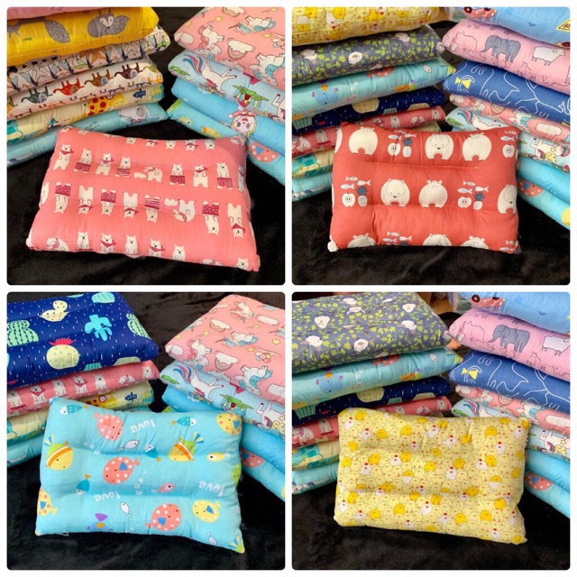 Combo sỉ 10 gối matxa vải Cotton cho bé hình ngộ nghĩnh kute