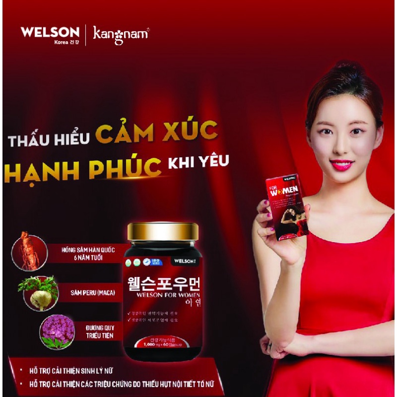 Viên Uống Cải Thiện Nội Tiết Tố Nữ Welson For Women 90v TẶNG Viên Uống Bổ Sung Collagen Nucos Cell-Ups 180v