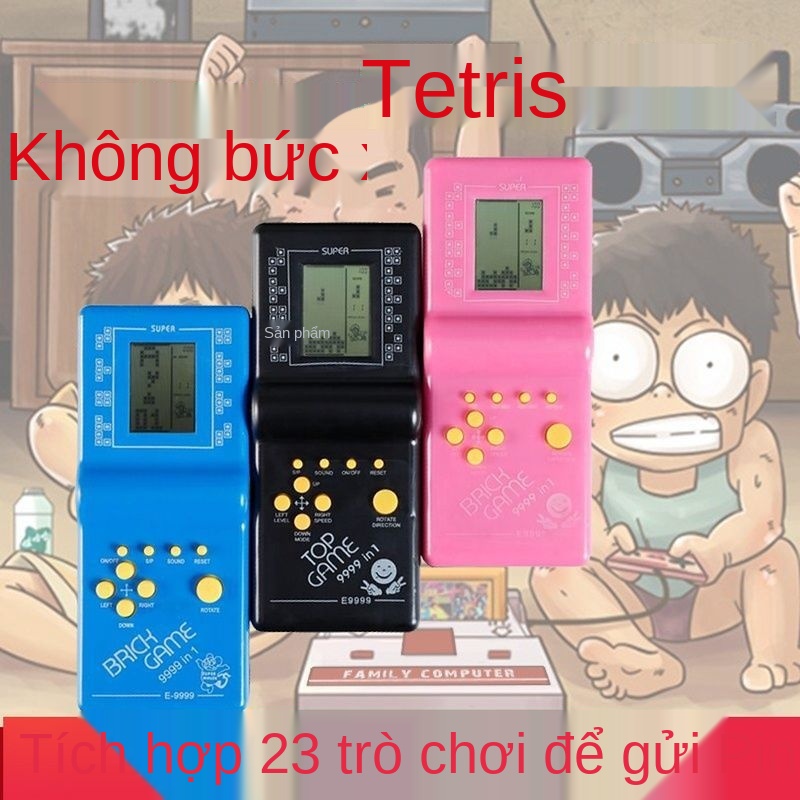 ❄◄✴Máy chơi trò Tetris hoài cổ điển Màn hình lớn Đồ giáo dục trẻ em Mini cầm tay đen trắng