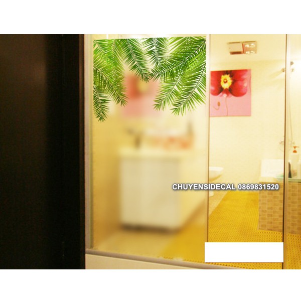 Decal Dán Kính Cao Cấp - Dây Leo Lá Mỏng ( 60x116cm )