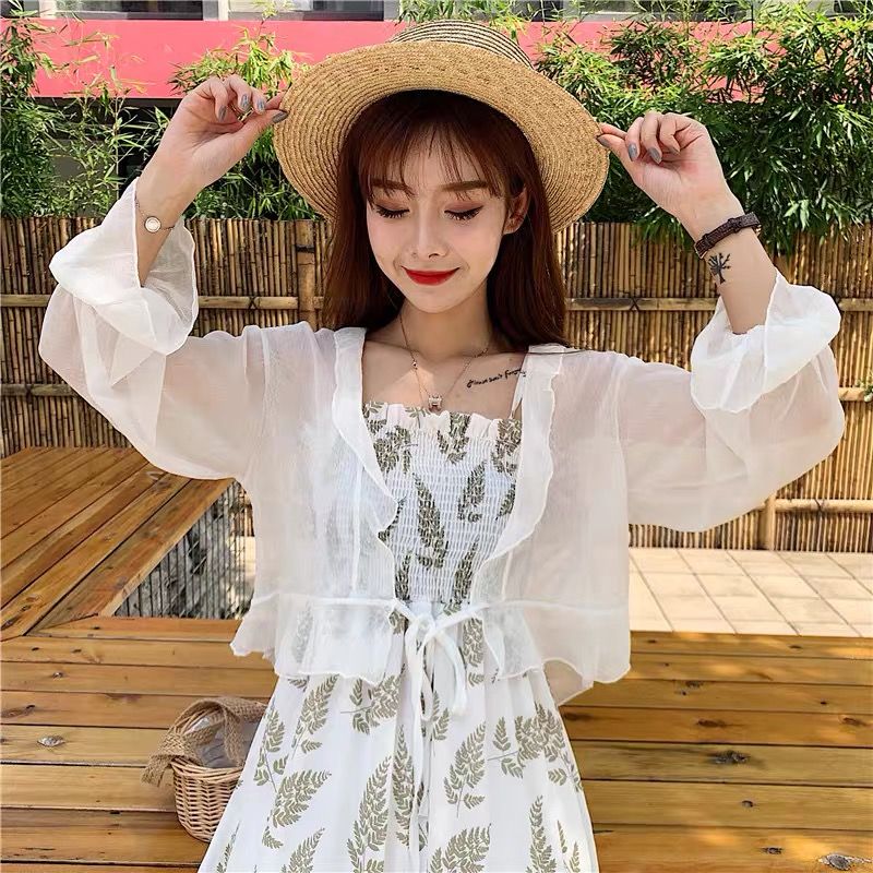 Set Áo Khoác Cardigan Kèm Đầm Hai Dây Thời Trang Nữ Tính