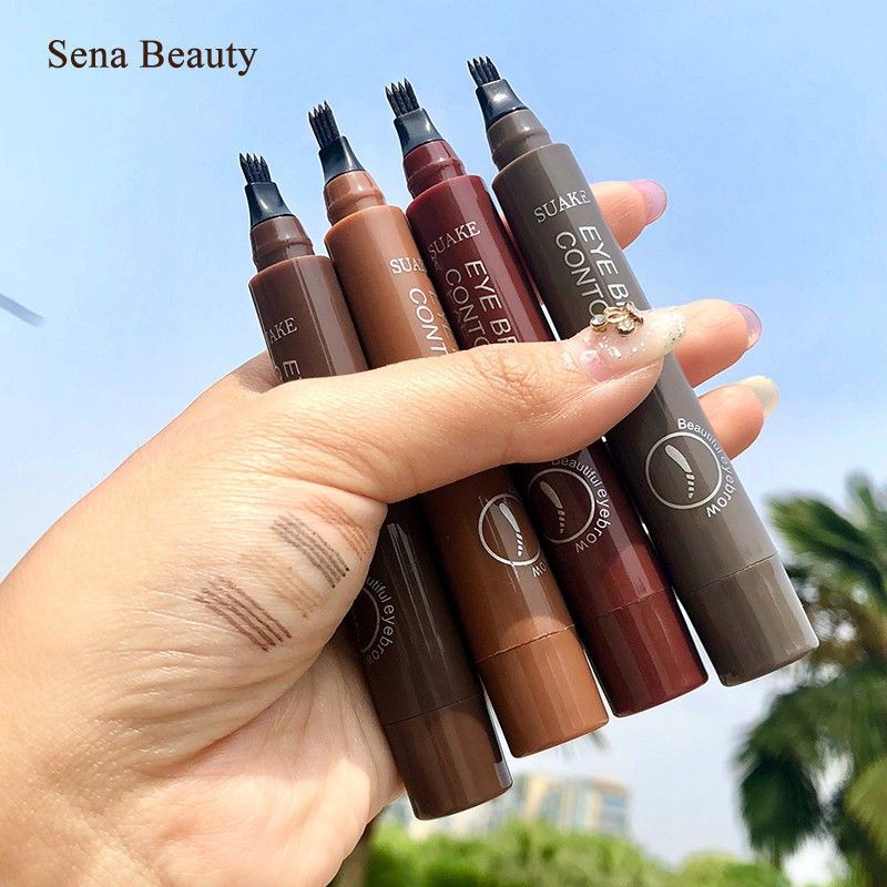 Bút Chì Phẩy Sợi Suake Tint My 4 Tip Brow Tự Nhiên Không Thấm Nước, Giúp Bạn Có Cặp Lông Mày Dày Hơn, Đẹp Tự Nhiên