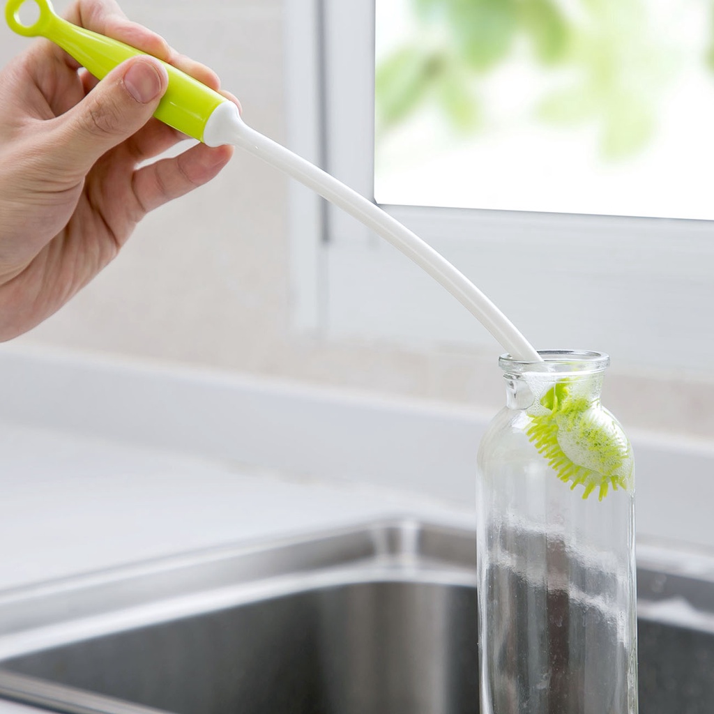 JUJIAJIA Rotating baby bottle cleaning kitchen water tea long handle brush