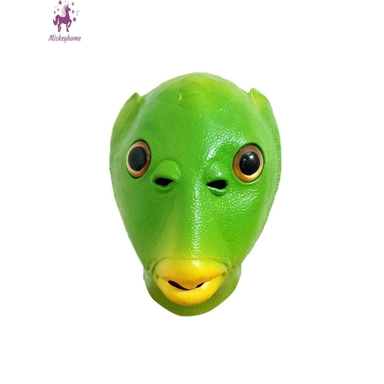 🐸Trang phục cosplay hài hước Unisex Phụ nữ trưởng thành Nam giới tiệc tùng mặt nạ đầu cá màu xanh lá cây