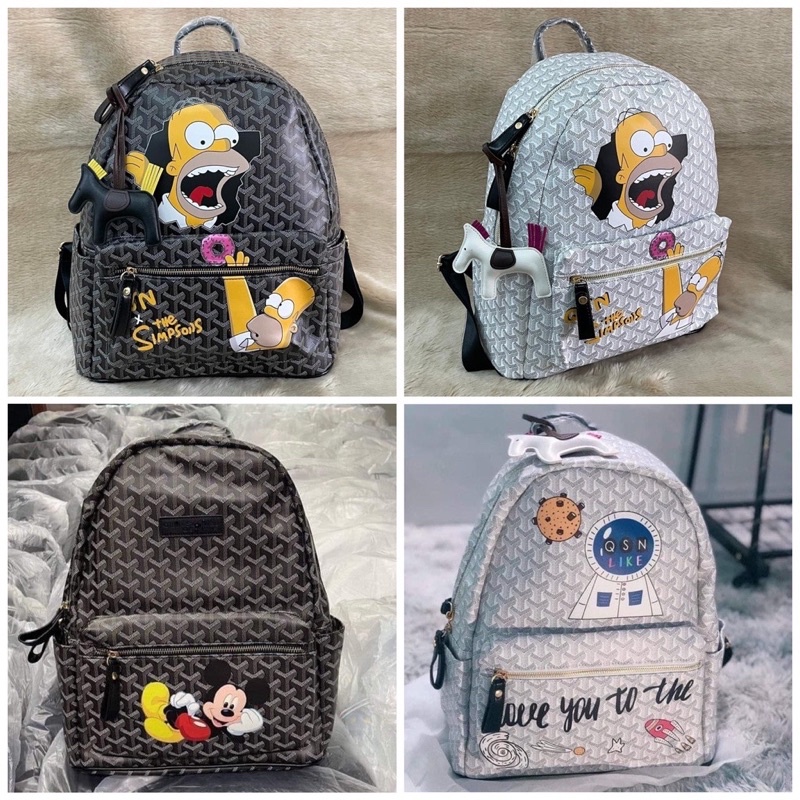 Balo Edmond QSN Full Mẫu Simpsons Cao Cấp mã TG78 - Tặng kèm móc khoá ngựa
