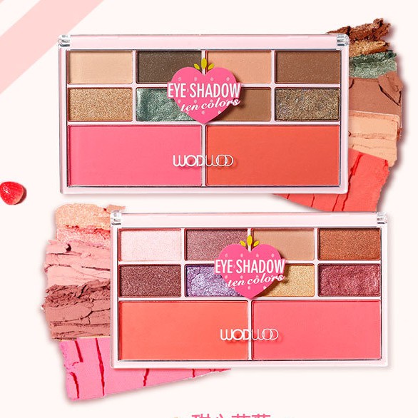 Bảng phấn mắt má tạo khối đa năng Wodwod Eyeshadow Ten Colors 10 ô