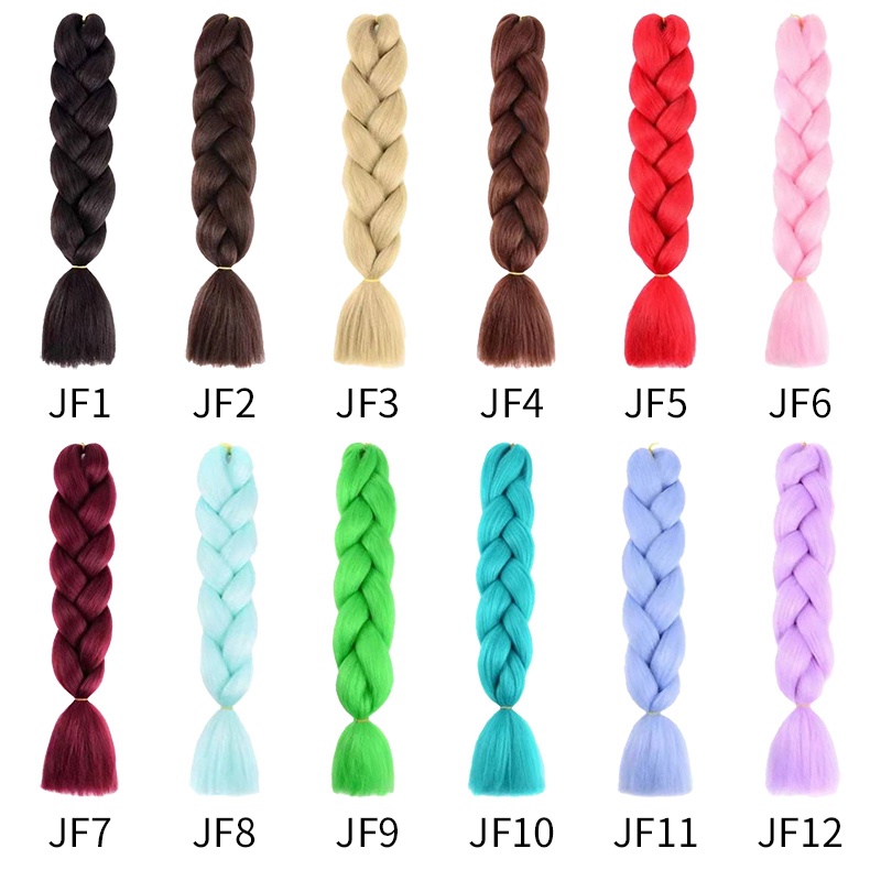 Tóc Giả Thắt Bím Nhuộm Màu Hồng Gradient Thời Trang Unisex