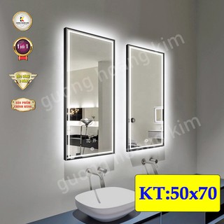 [ giá sỉ ] gương led cảm ứng 3 chạm decor kích thước 50x70 cm - guonghoangkim mirror hk3016