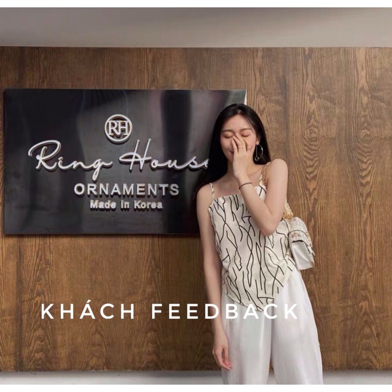 [SẴN]  Áo hai dây be hoạ tiết buộc nơ lưng du lịch hè 2021 | BigBuy360 - bigbuy360.vn