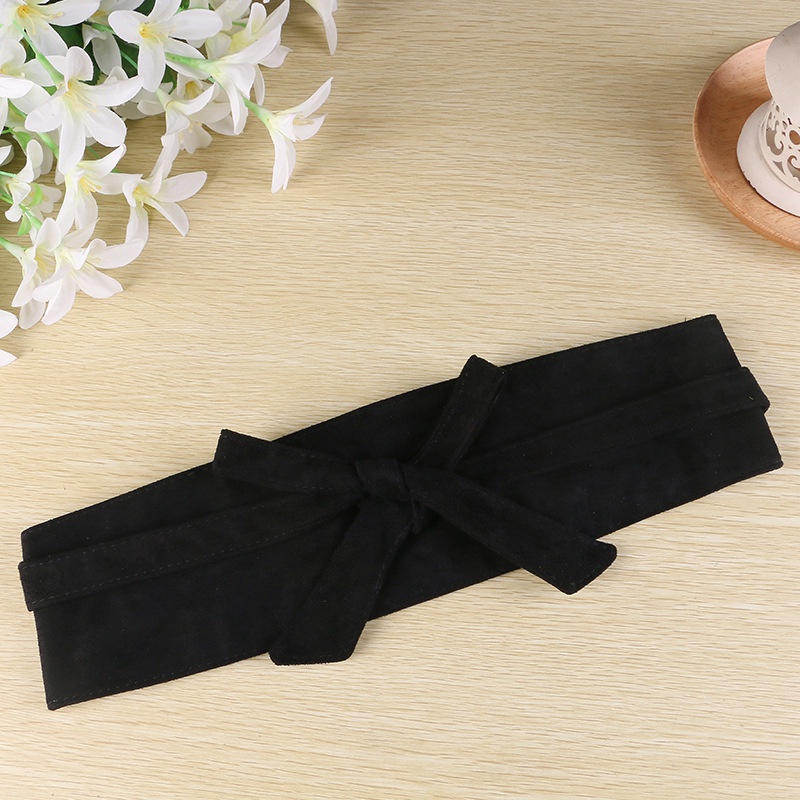 Dây Thắt Lưng Hai Mặt Bằng Nhung Nỉ Bản Rộng Thời Trang Cho Nữ