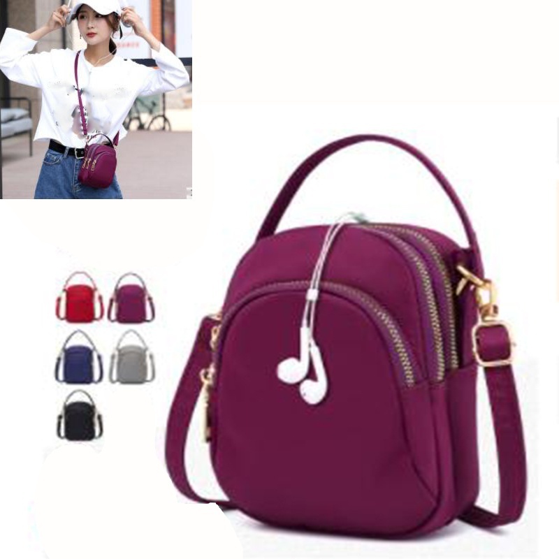 Túi đeo chéo đựng điện thoại/tiền xu/đồ dùng mini bằng vải Oxford thời trang cho nữ