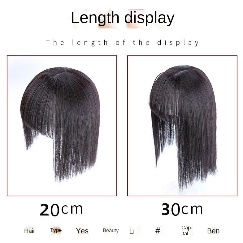 Bộ Tóc Giả Nữ Mái Ngố 3D Màu Trắng Thay Thế