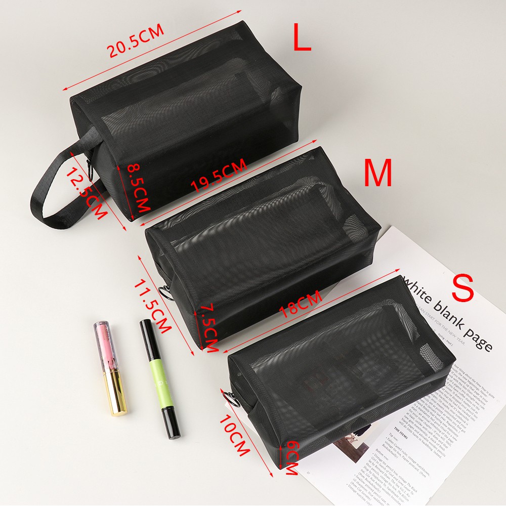 Túi Lưới Đựng Mỹ Phẩm/Đồ Trang Điểm Du Lịch Có Khóa Kéo Cho Nữ