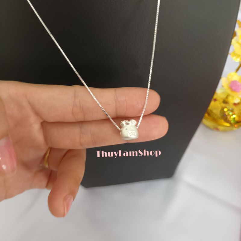 Vòng cổ dây chuyền bạc 925 chum túi tiền tài lộc vĩnh viễn bảo hành