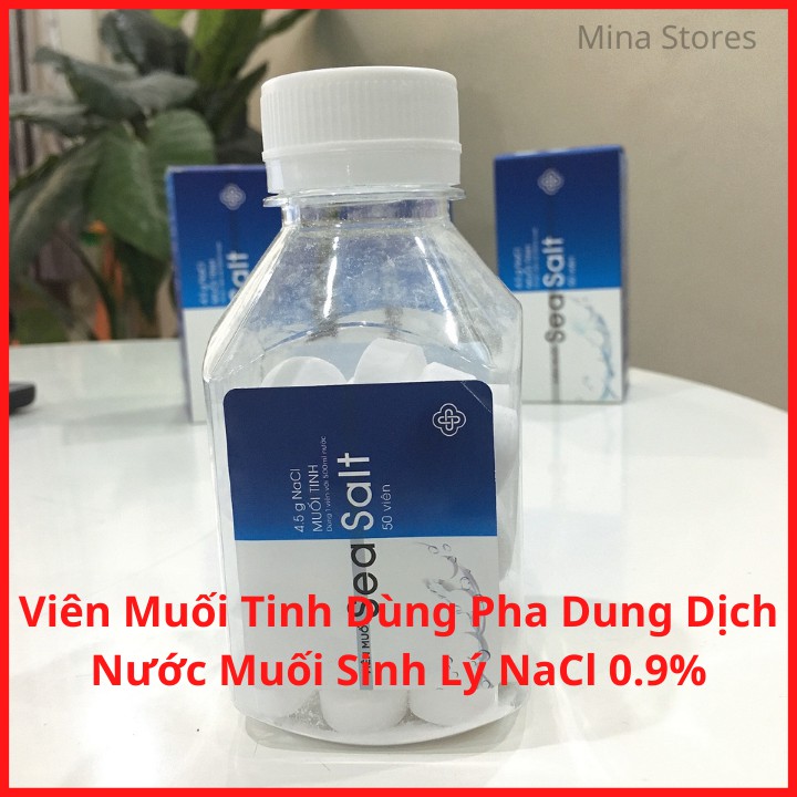 Viên Muối Sinh Lý NaCl 0.9% Lọ 50 Viên- Viên Muối Tinh Dùng Pha Dung Dịch Nước Muối Sinh Lý Súc Miệng Vệ Sinh Hàng Ngày