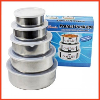 BỘ 5 THỐ INOX CÓ NẮP ĐẬY
