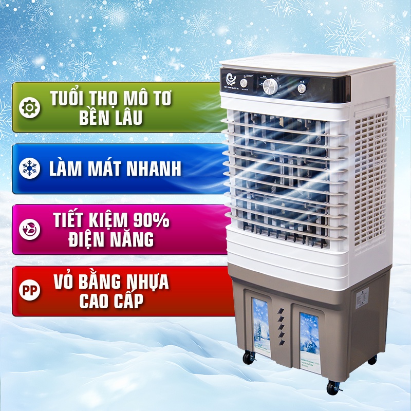 Quạt hơi nước VIET STAR VS-6500 -Ngắt Nước Tự Động- Công suất 130W-60L -Làm lạnh 4 chiều-Tặng 2 đá khô-bảo hành 12 tháng