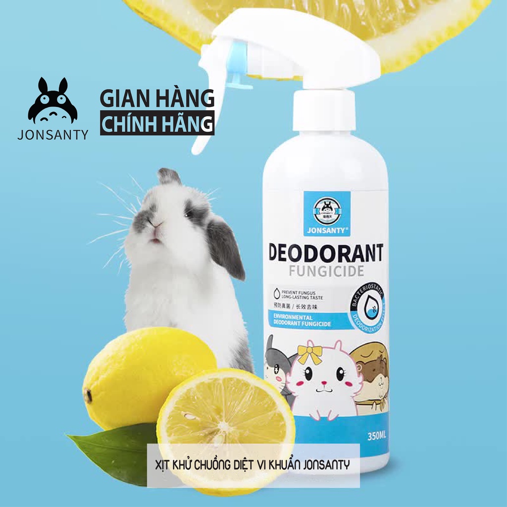 Xịt khuẩn khử mùi chuột hamster, thỏ, nhím, sóc, thú cưng nhỏ hãng JONSANTY chai 300ML tiêu diệt ghẻ, bọ chét, vi khuẩn