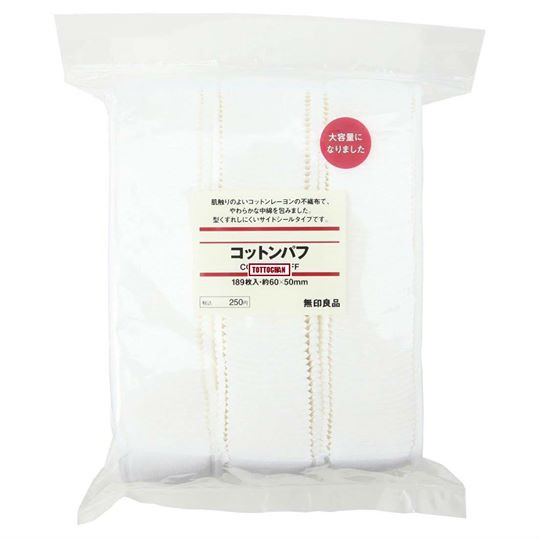 Bông Tẩy Trang MUJI Nhật Bản 189 miếng 50x60mm