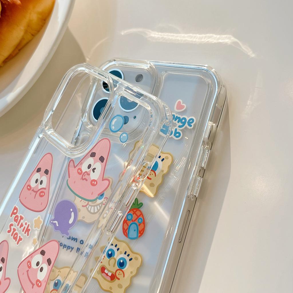 Ốp Điện Thoại Acrylic Trong Suốt Hình SpongeBob Cho IPhone 13Promax 12 11 X Xs Max XR