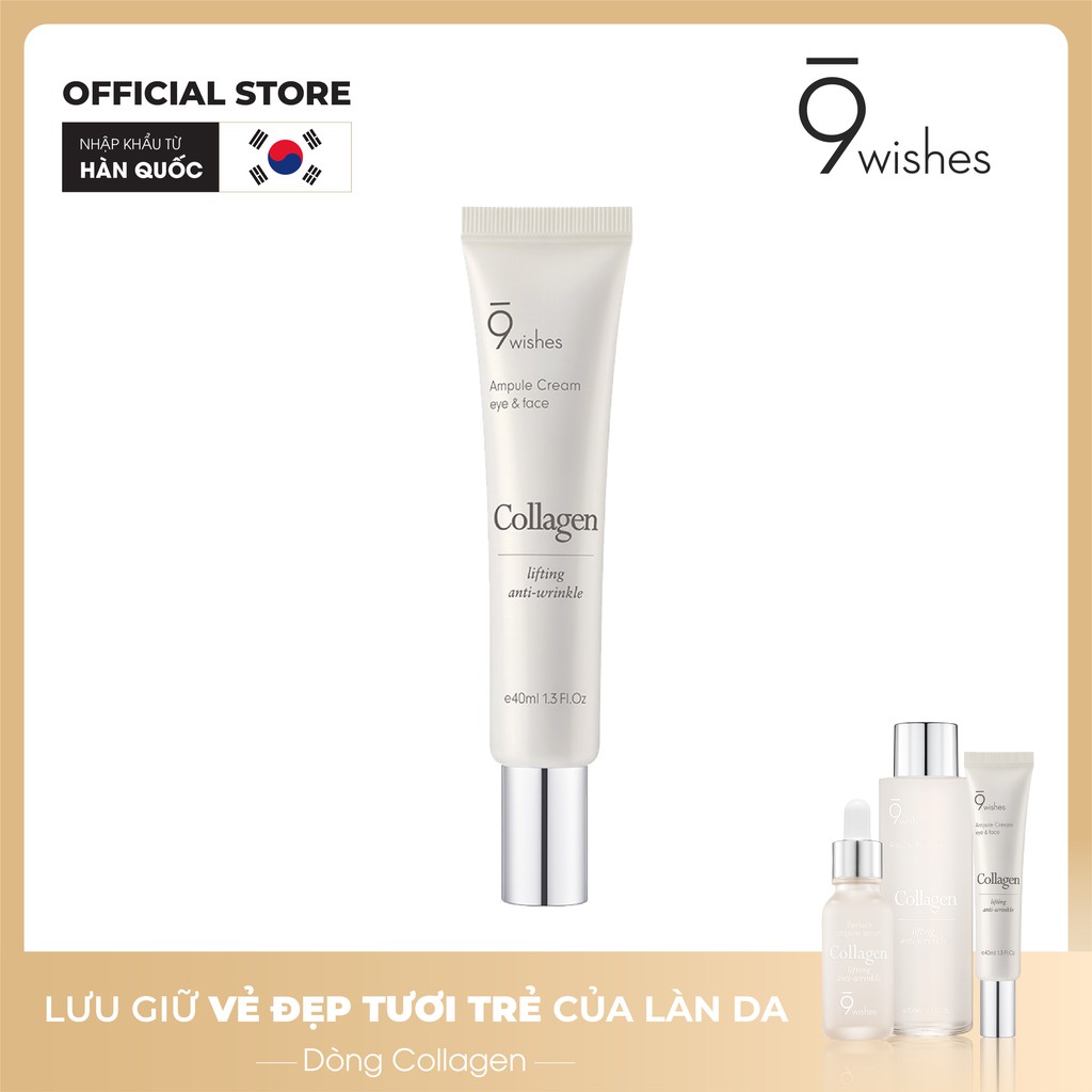  Kem Mắt 9 Wishes Collagen Ampule Eye & Face Cream 40ml