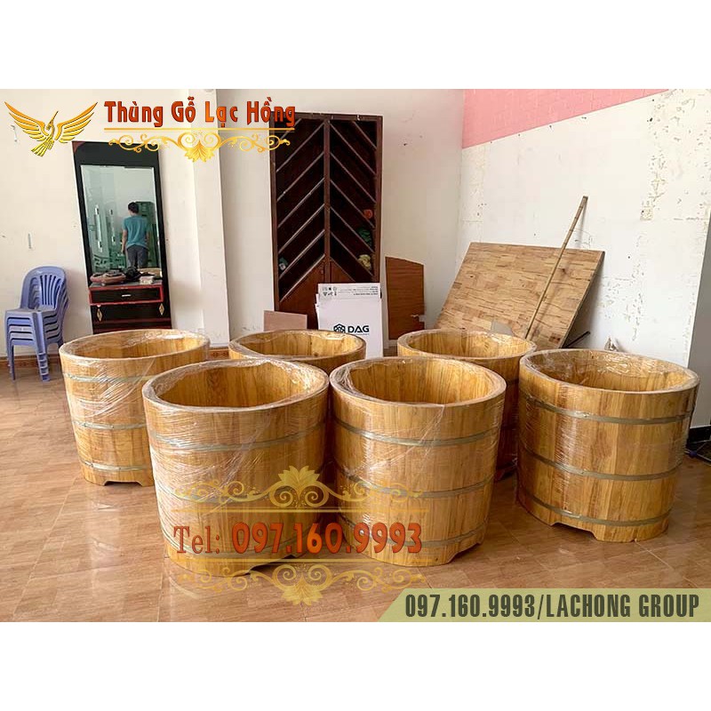 Bồn Tắm Tròn Gỗ Thông Nhập Khẩu | BigBuy360 - bigbuy360.vn