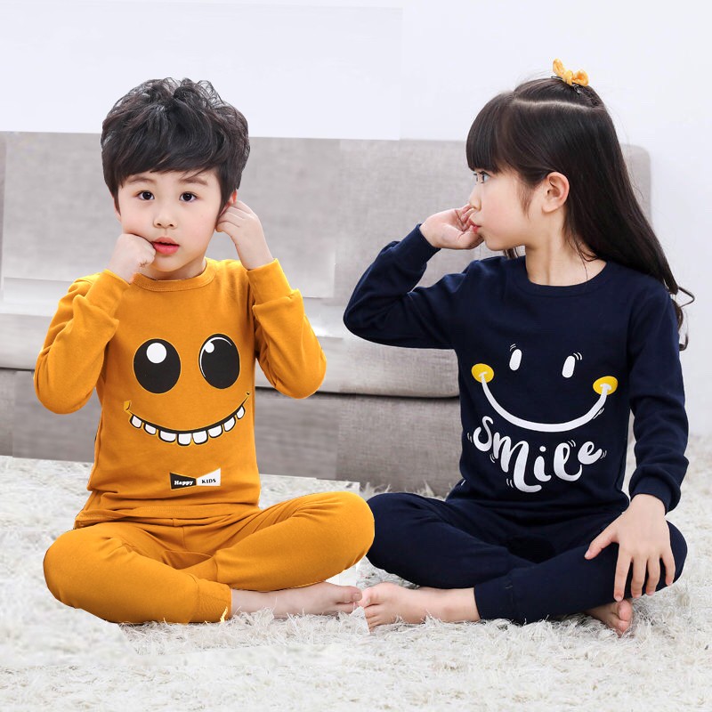 Set quần áo trẻ em thu đông bé trai/ gái Smile [18-28kg]