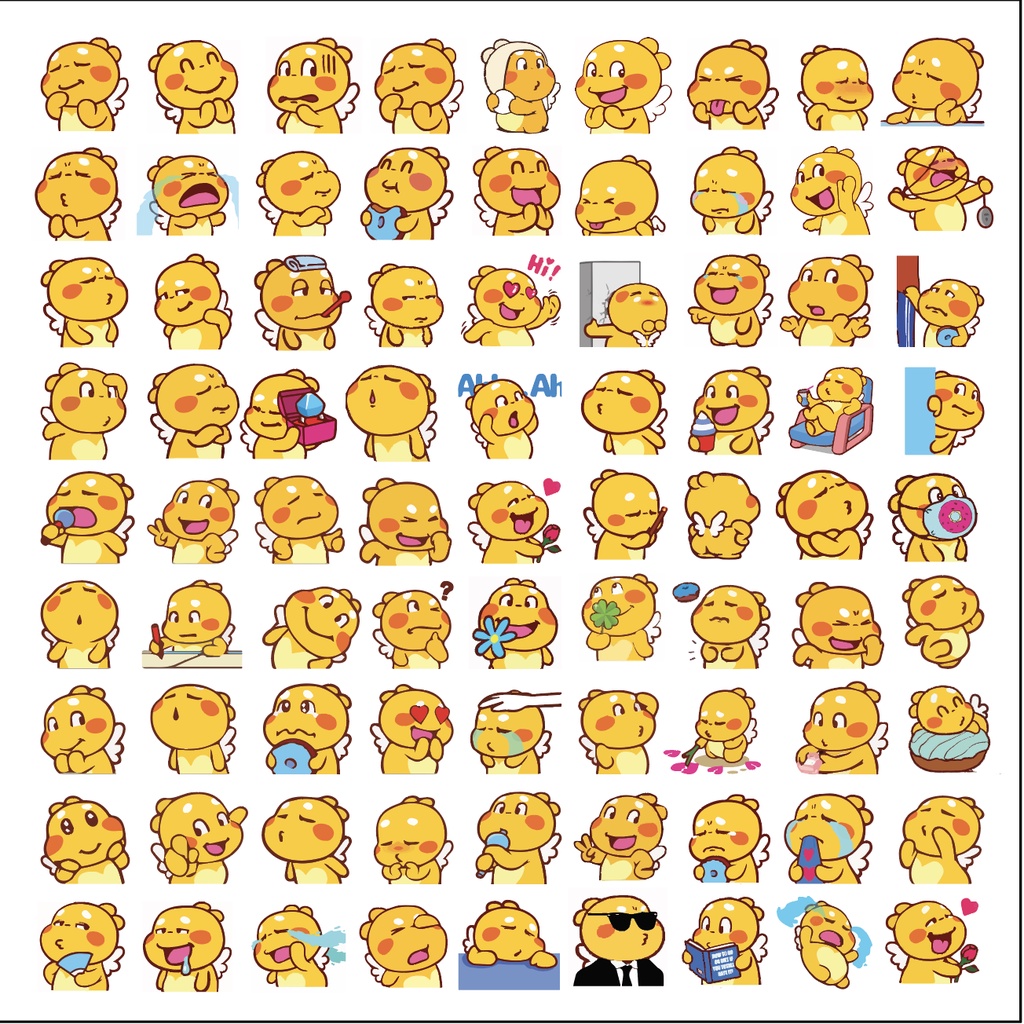 Full 80 Sticker Qoobee dễ thương chất liệu Decal dán Chống Thấm Nước trang trí Laptop, Nón bảo hiểm, Điện thoại