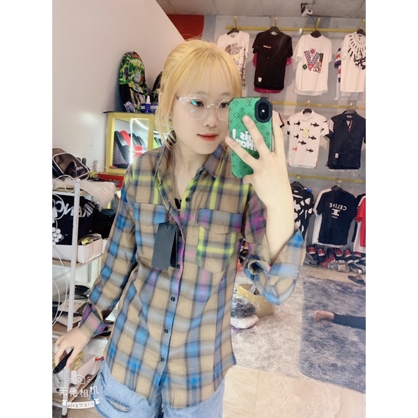 Áo sơ mi bbr nam nữ dài tay kẻ sọc caro