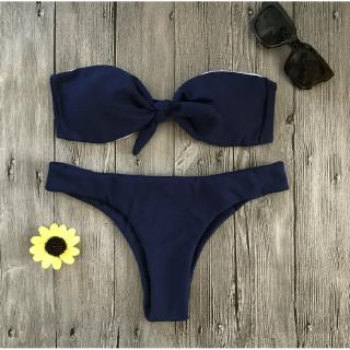 Phụ nữ bikini gợi cảm áo tắm liền thân màu rắn hai mảnh tắm Sui
