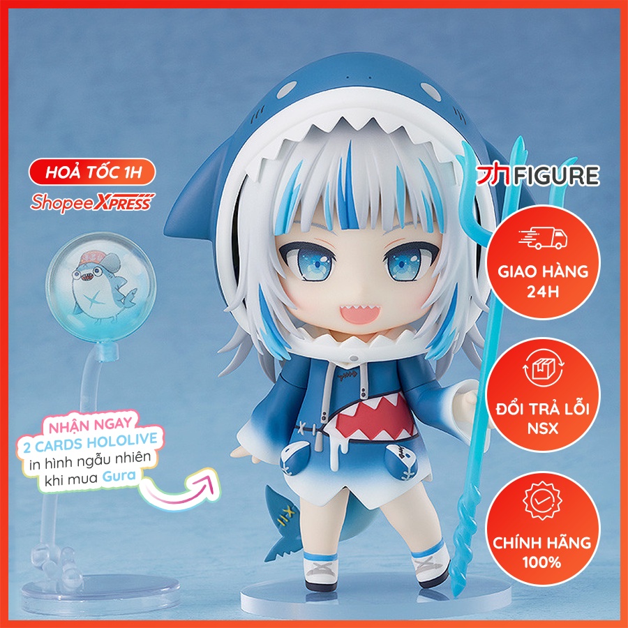 Mô Hình Figure Chính Hãng Anime Hololive, Bloop, Gawr Gura, Nendoroid 1688, Good Smile Company, Nhật Bản