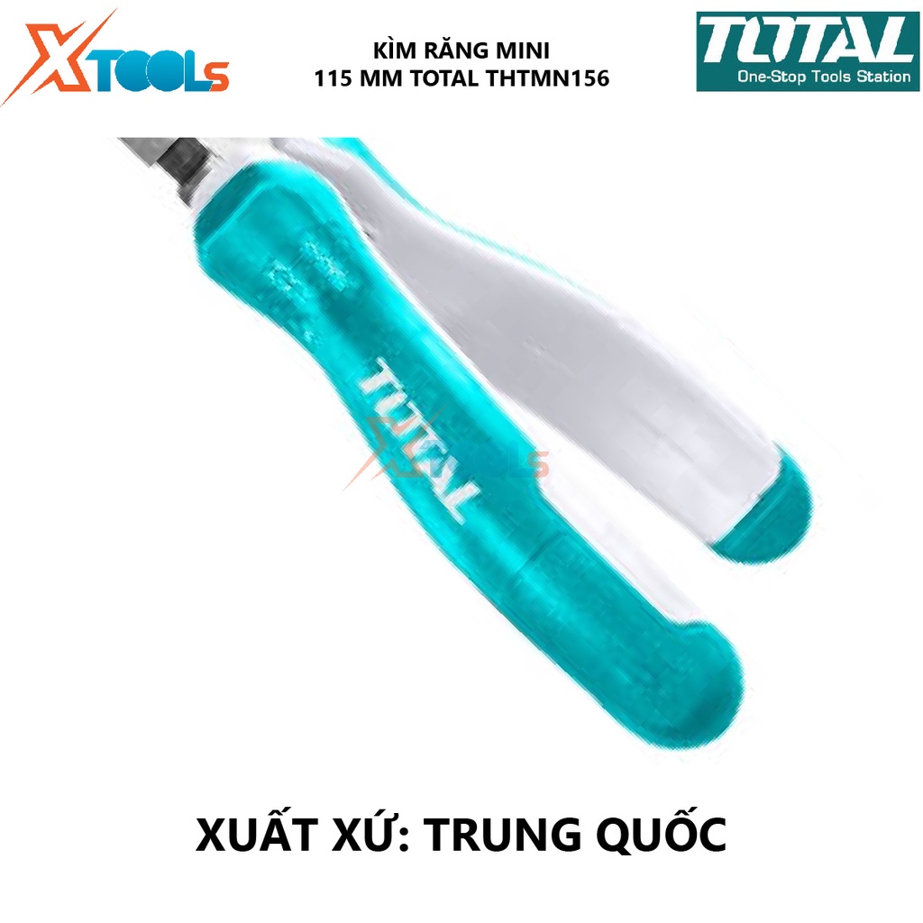 Kìm điện mini TOTAL THTMN156 | kềm răng Kích thước 4,5 &quot;/ 115mm, Đầu kềm được đánh bóng và chống gỉ, Tay cầm hai màu 120