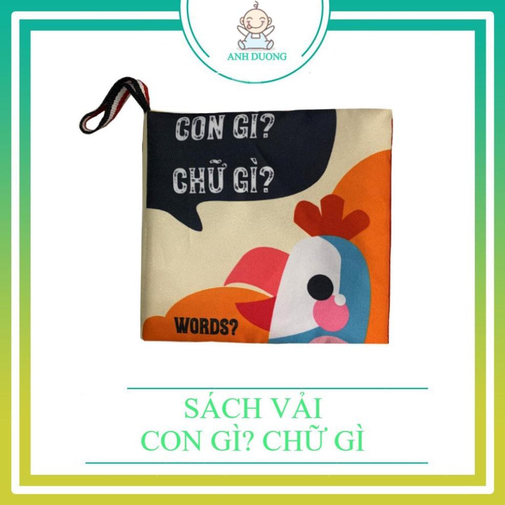 Sách vải Con gì? Chữ gì? Vẹt- Made in vietnam- An toàn cho bé