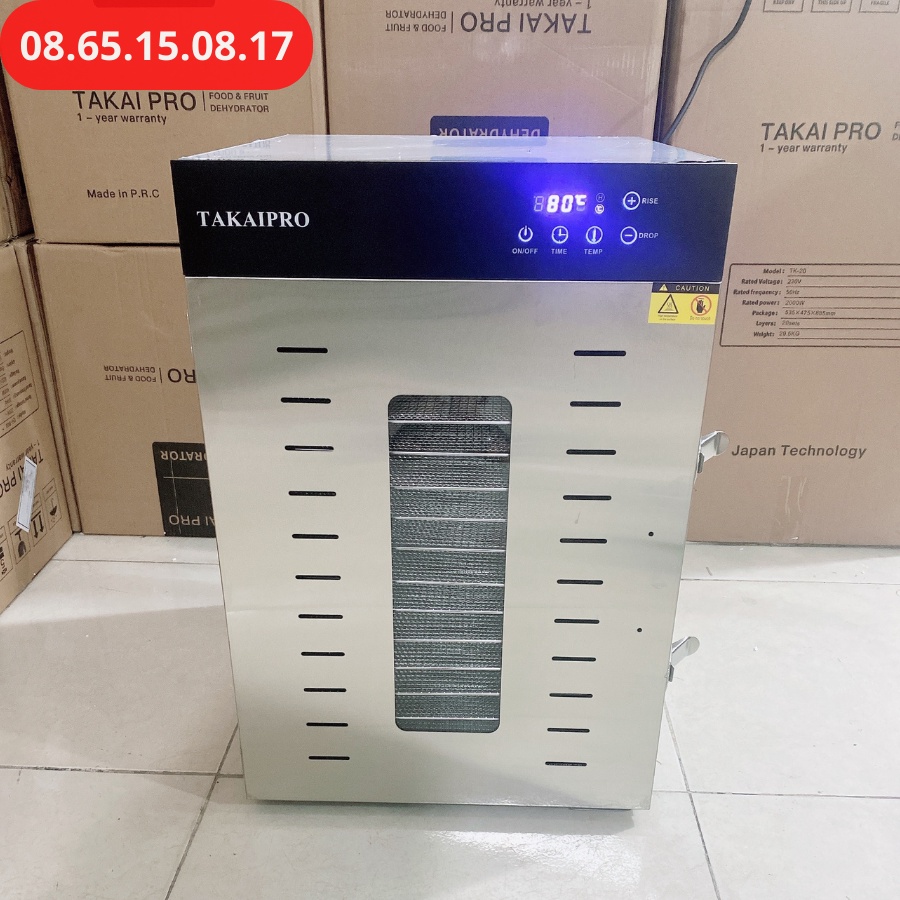 Máy sấy thực phẩm 16 khay TAKAIPRO - Công nghệ sản xuất Nhật Bản - Cam kết chính hãng - BH 1 năm