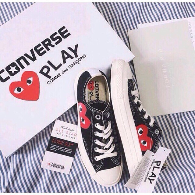 [ZENA20 giảm 20k] Giày CONVERSE CDG PLAY BLACK LOW Cam kết chính hãng