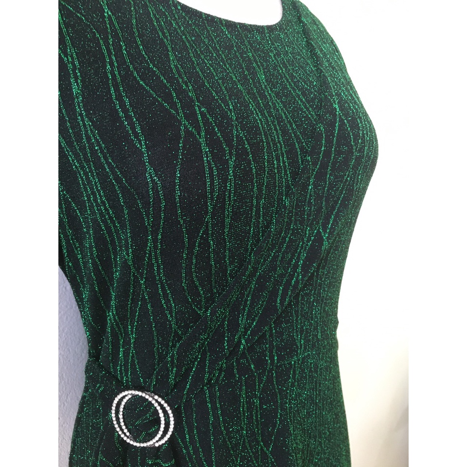 Đầm dự tiệc trung niên kiểu vạt chéo nơ tự chỉnh eo che khuyết điểm làm quà tặng mẹ