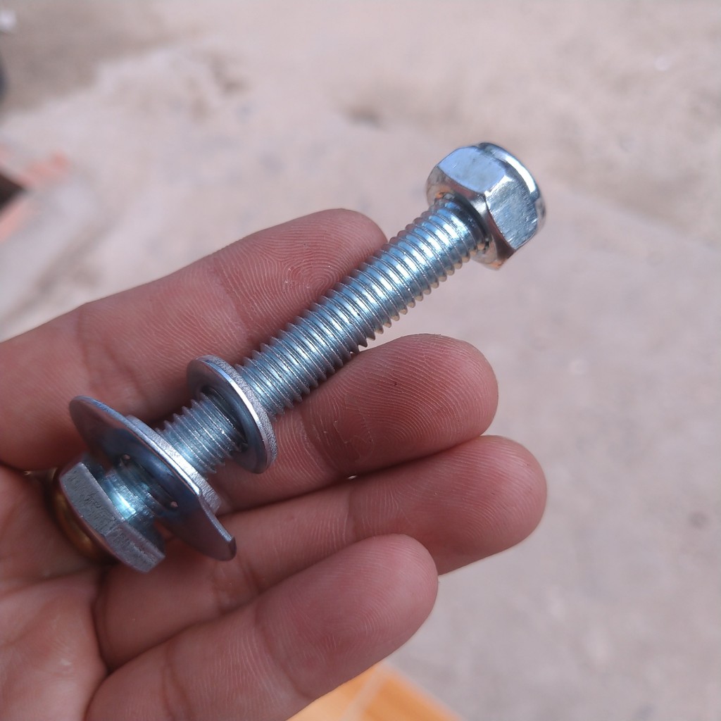 CẶP BU LÔNG BULON 10 LY 7CM KÈM 3 LONG ĐỀN CỨNG CÁP, BỀN BỈ DÙNG CHO BẠC ĐẠN VÕNG XẾP BÌNH MINH PHÚ