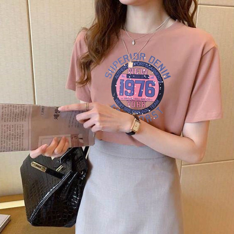 Korean version of loose fashion print trend short-sleeved T-shirt woman