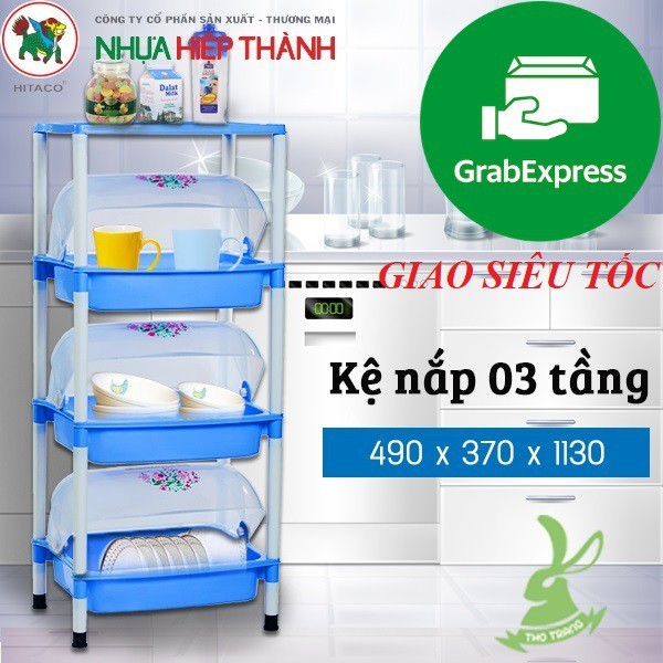 Kệ Chén Dĩa 03 Tầng Có Nắp Đậy 03 Tầng Hiệp Thành 360-3 HI - GIAO MÀU NGẨU NHIÊN