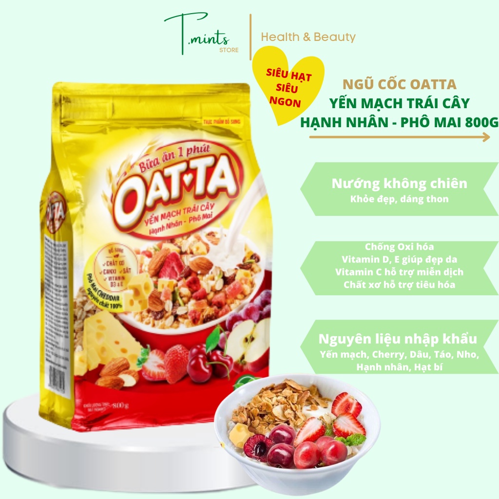 Combo Ngũ Cốc Ăn Kiêng, Ăn Sáng, Yến Mạch Trái Cây OATTA 2 Gói- 800G/Gói