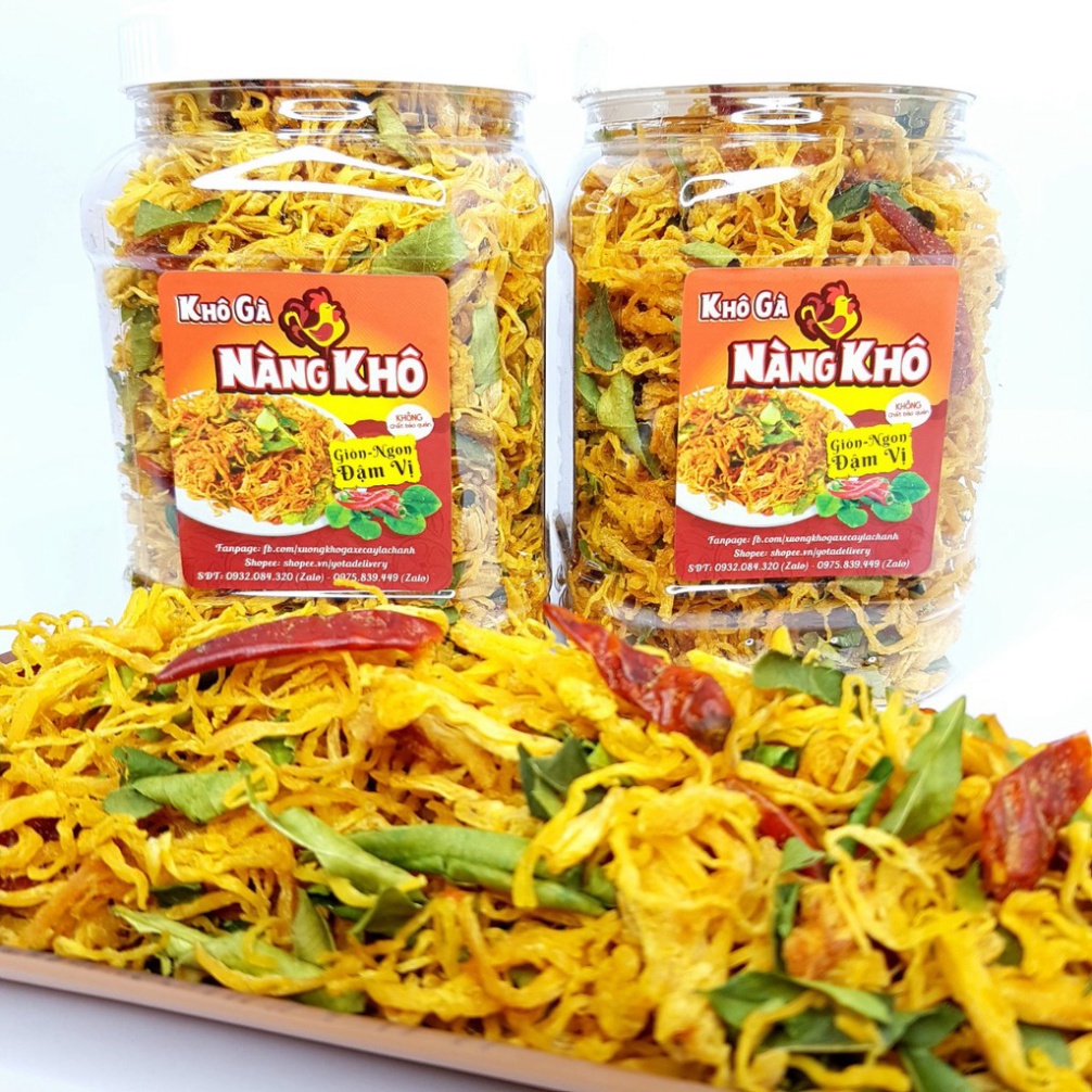 Khô gà lá chanh Yotafood 1Kg (Giòn ngon - Đậm vị) | Đồ ăn vặt Yotafood