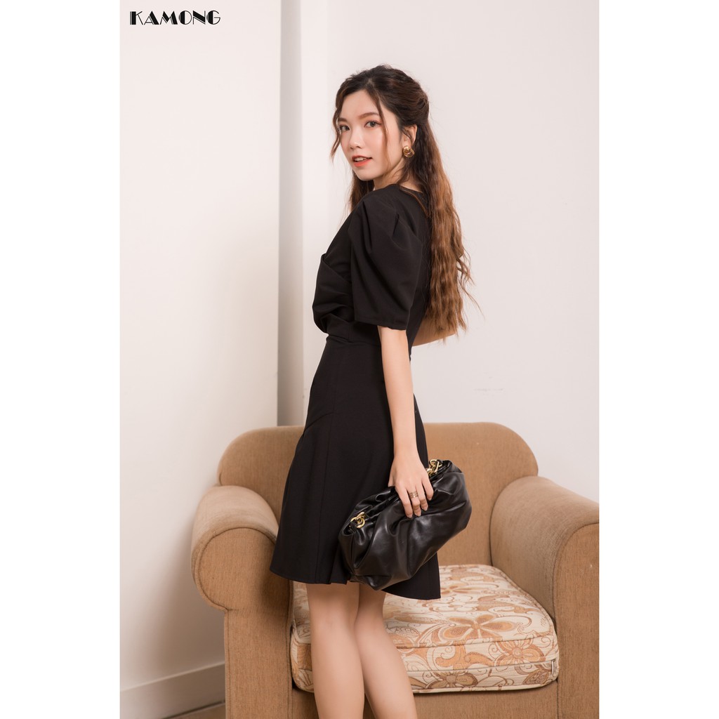 Đầm xếp ly thân nhún tùng KAMONG D120