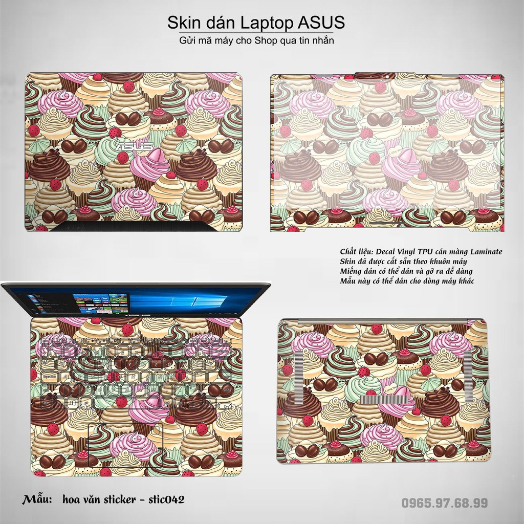 Skin dán Laptop Asus in hình Hoa văn sticker _nhiều mẫu 7 (inbox mã máy cho Shop)