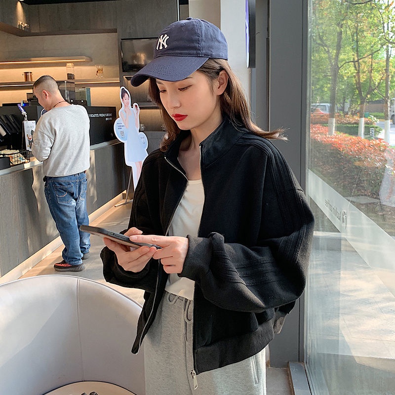 Áo khoác bóng chày dáng rộng thời trang thu đông 2021