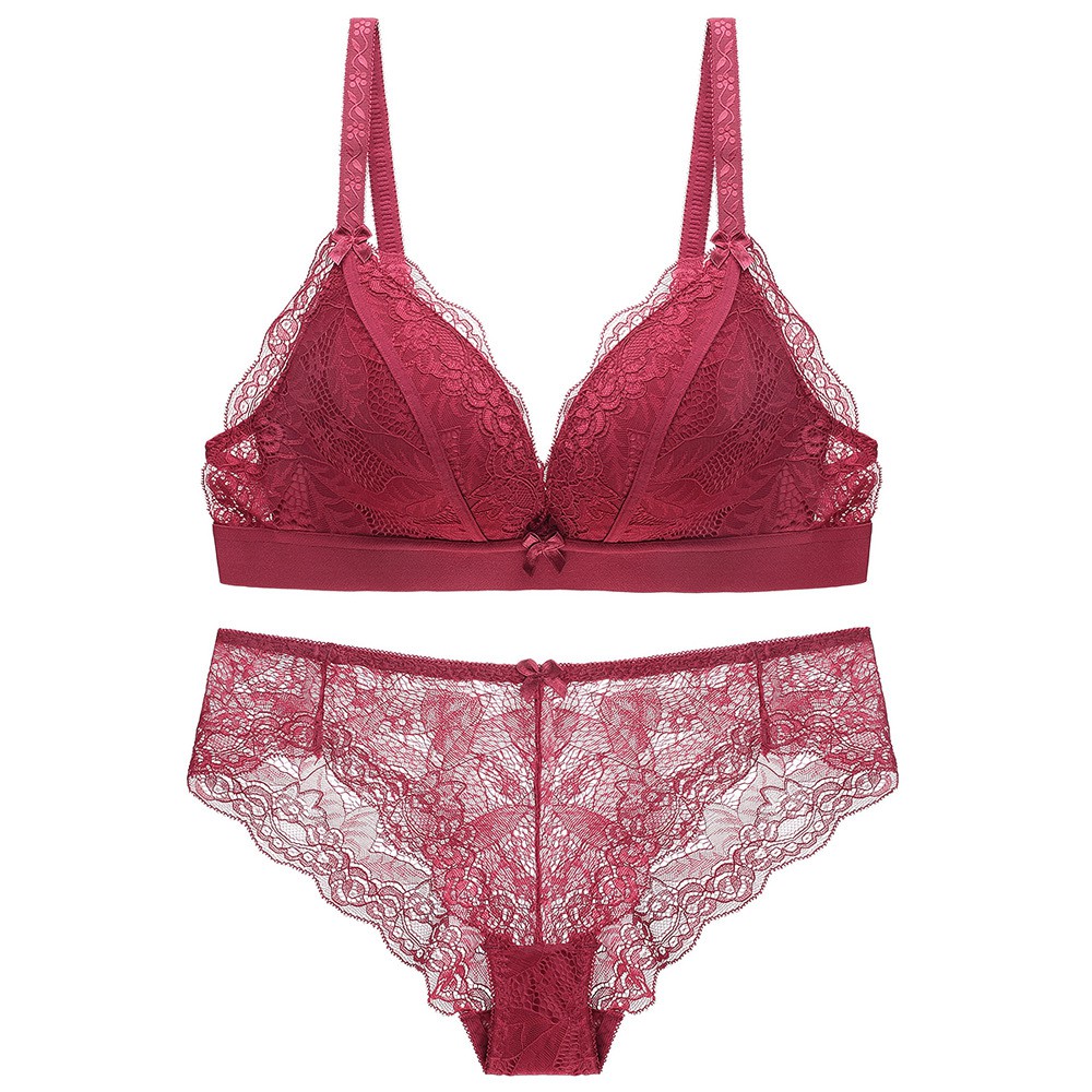 [Freeship 50k] Bộ đồ lót cao cấp không gọng đệm vừa quần ren xuyên thấu